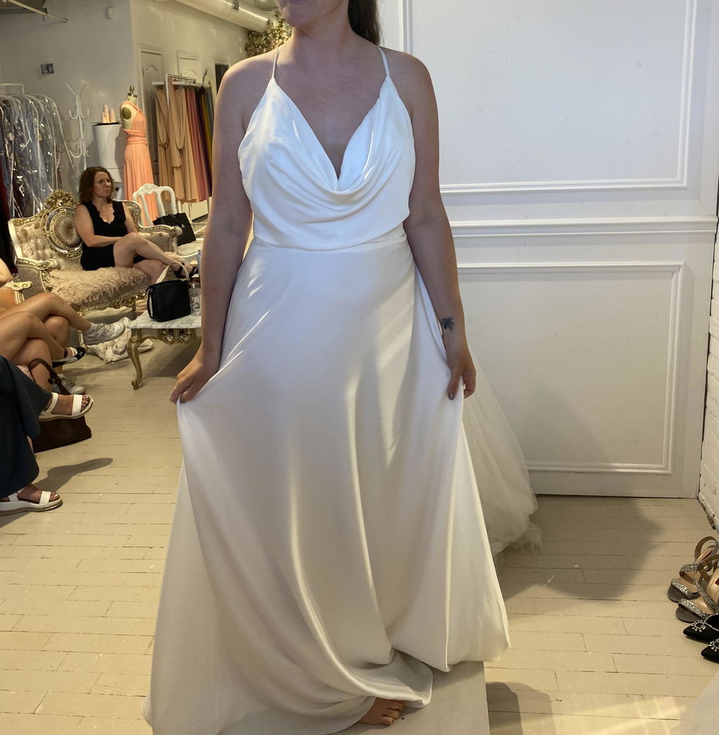 Nadiene | Satin Wedding A-Line Maxi Dress