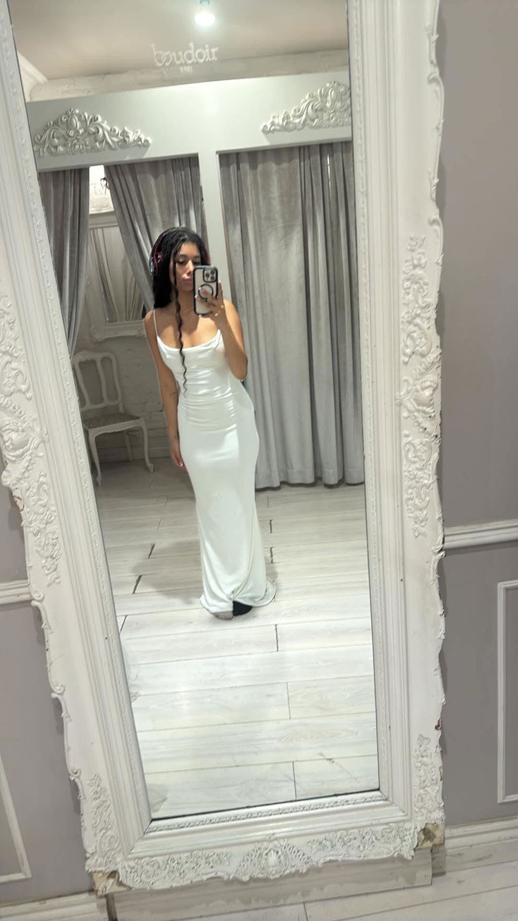 Naylee | White Mermaid Bridal Maxi Dress with Open Back
