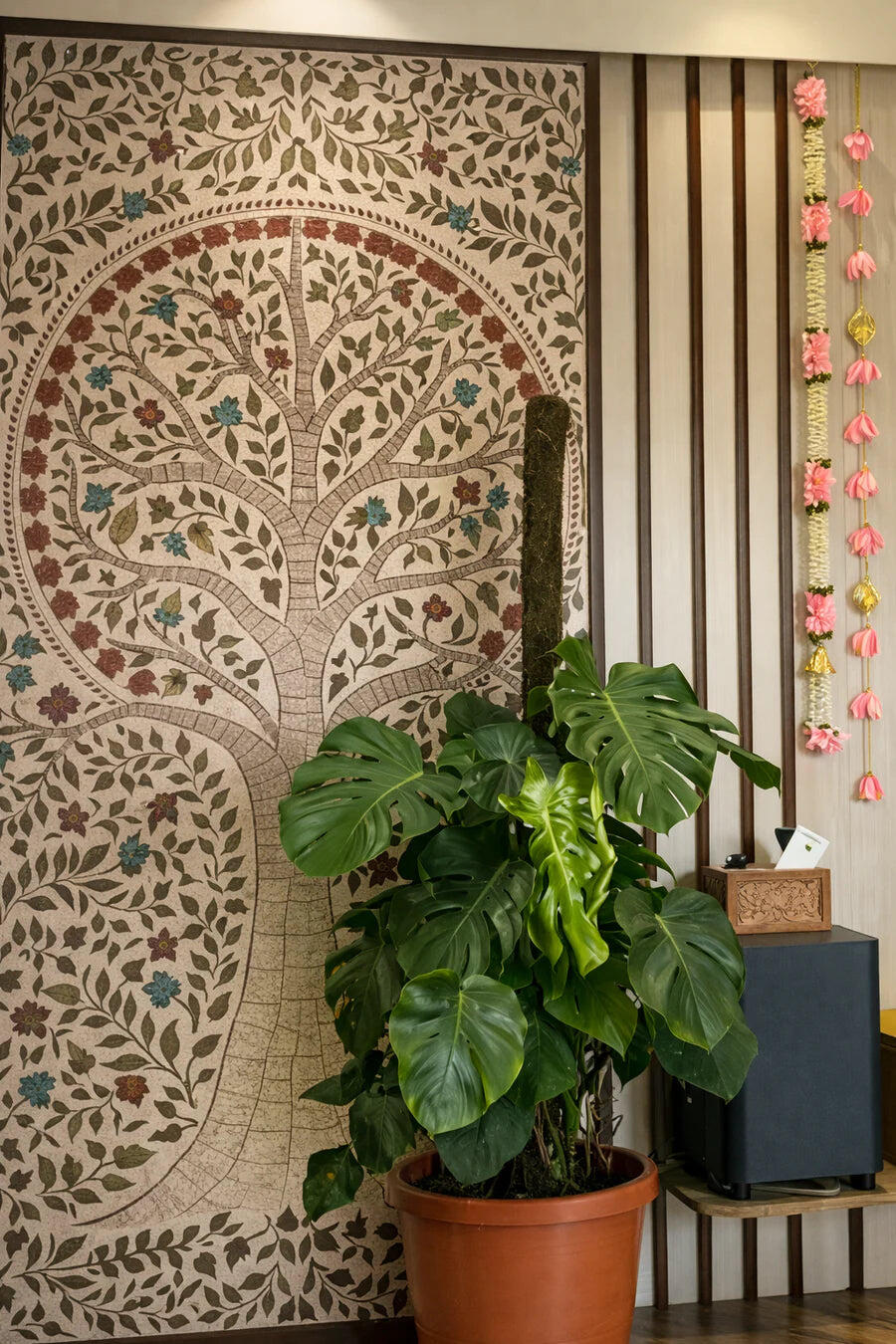 Floral Destiny: "Anant Madhubani" Wallpaper Mural