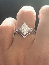 V Shaped Curve Wedding Band