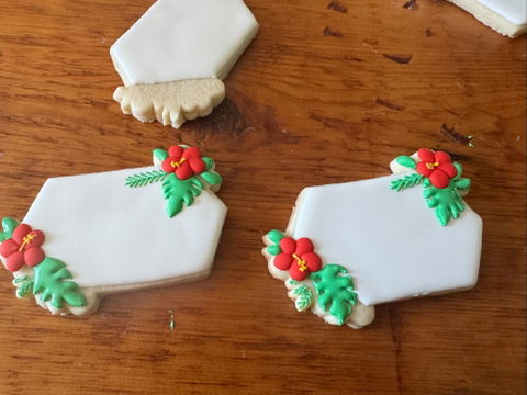 Floral Elongated Hexagon Cookie Cutter