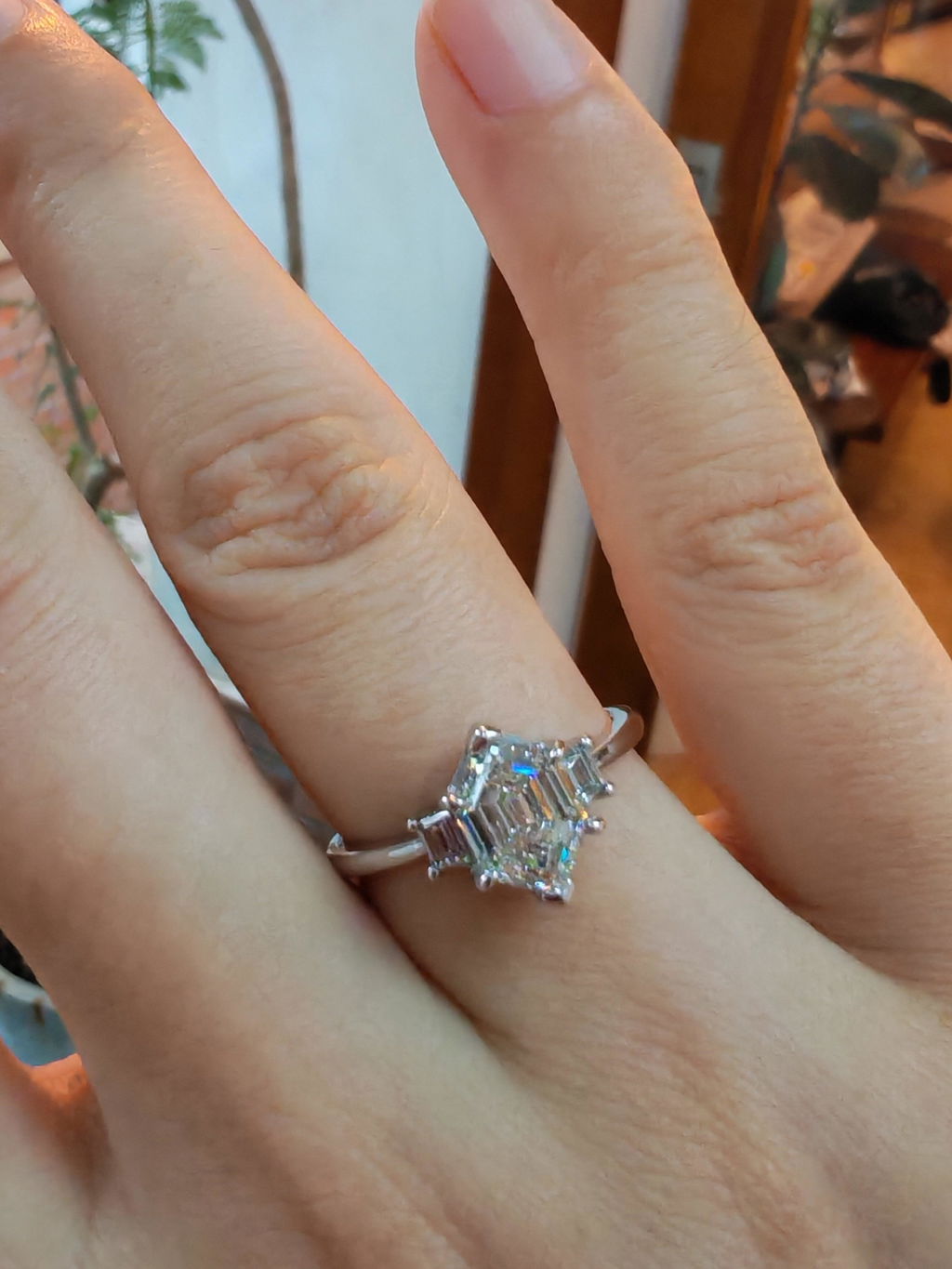 Hexagon Cut with Classic Matching Band Bridal Set