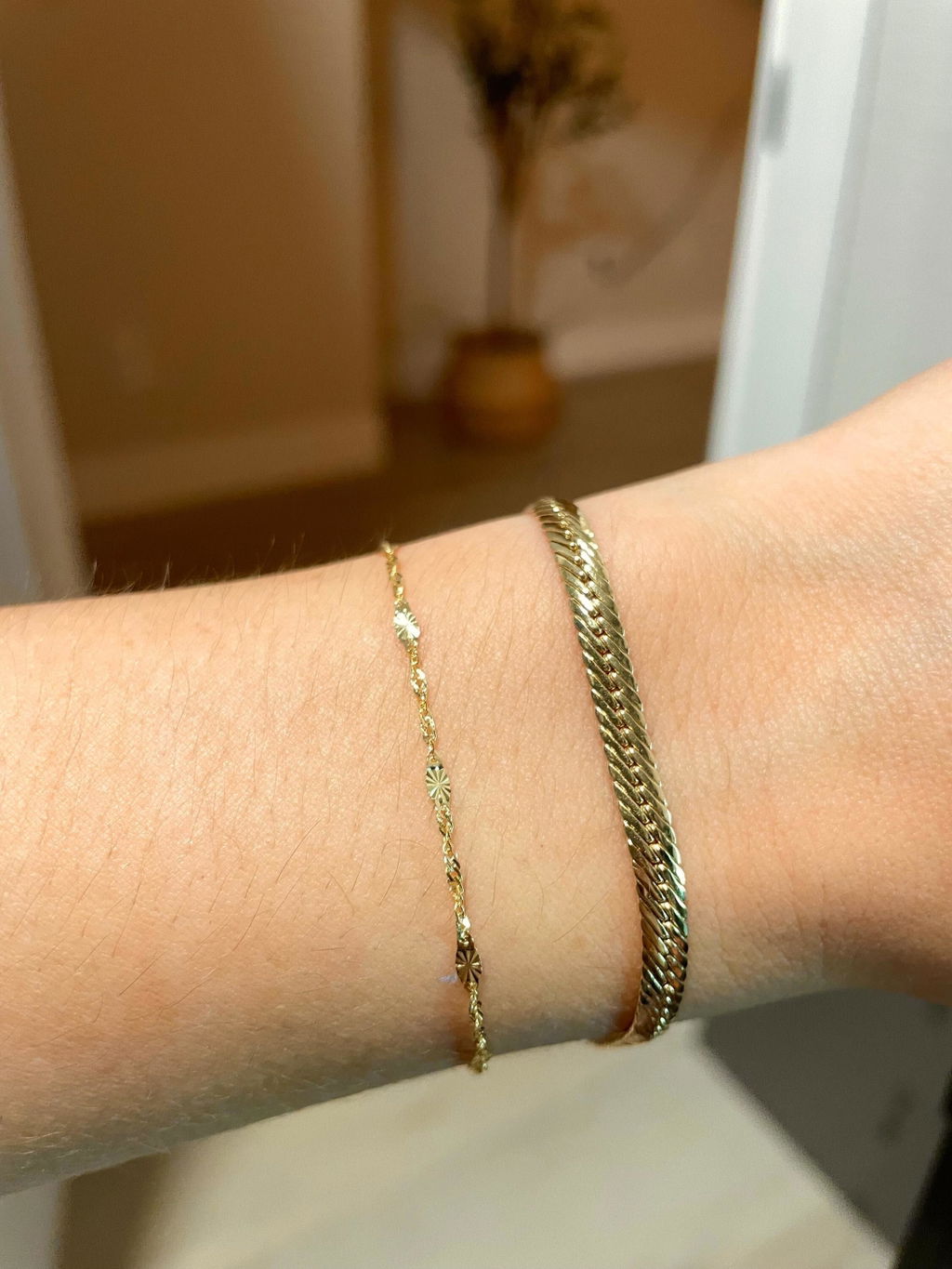 14k Fully Diamond Cut Mirror Chain