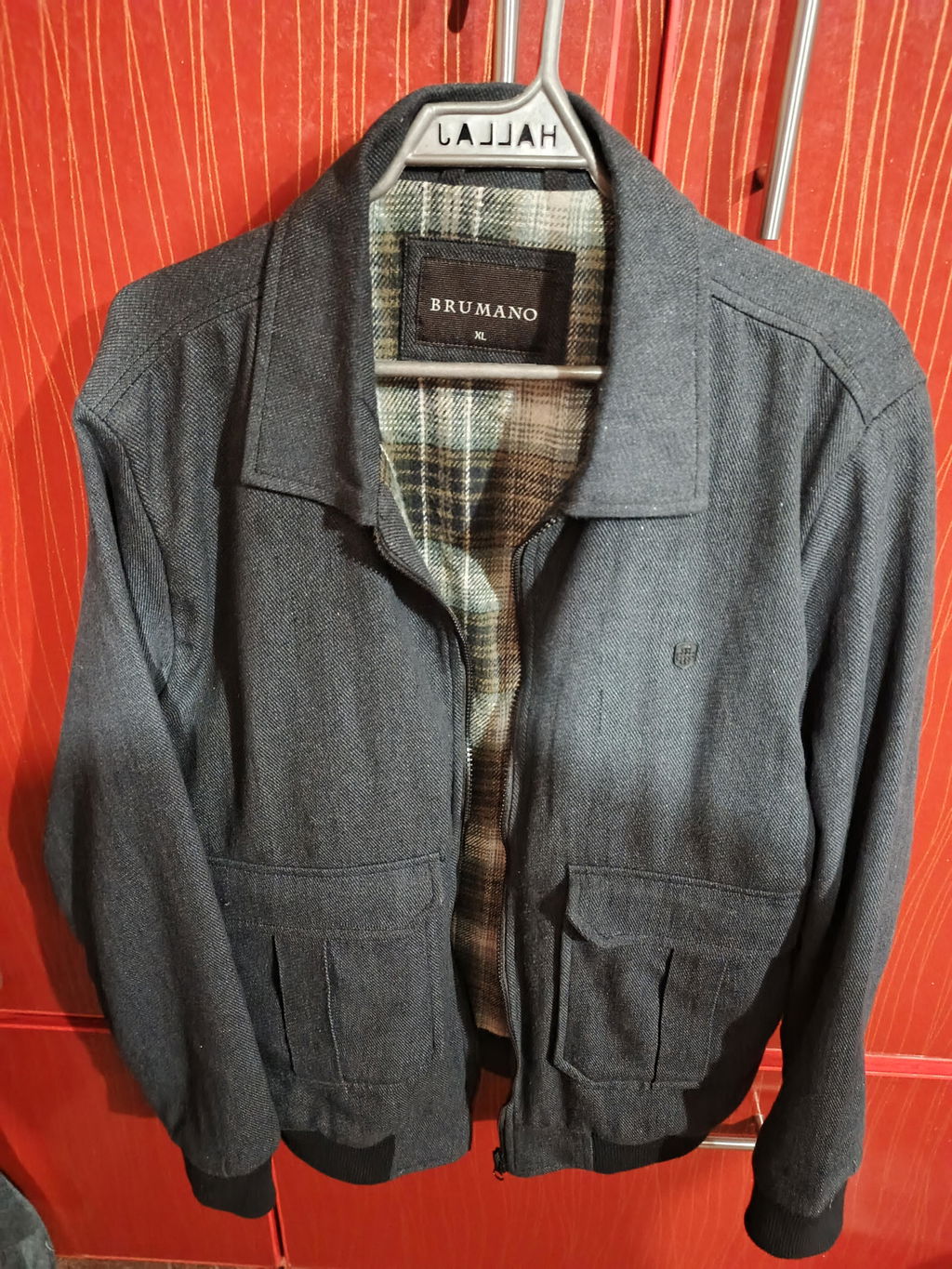 Charcoal Casual Collar Jacket With Cargo Pocket