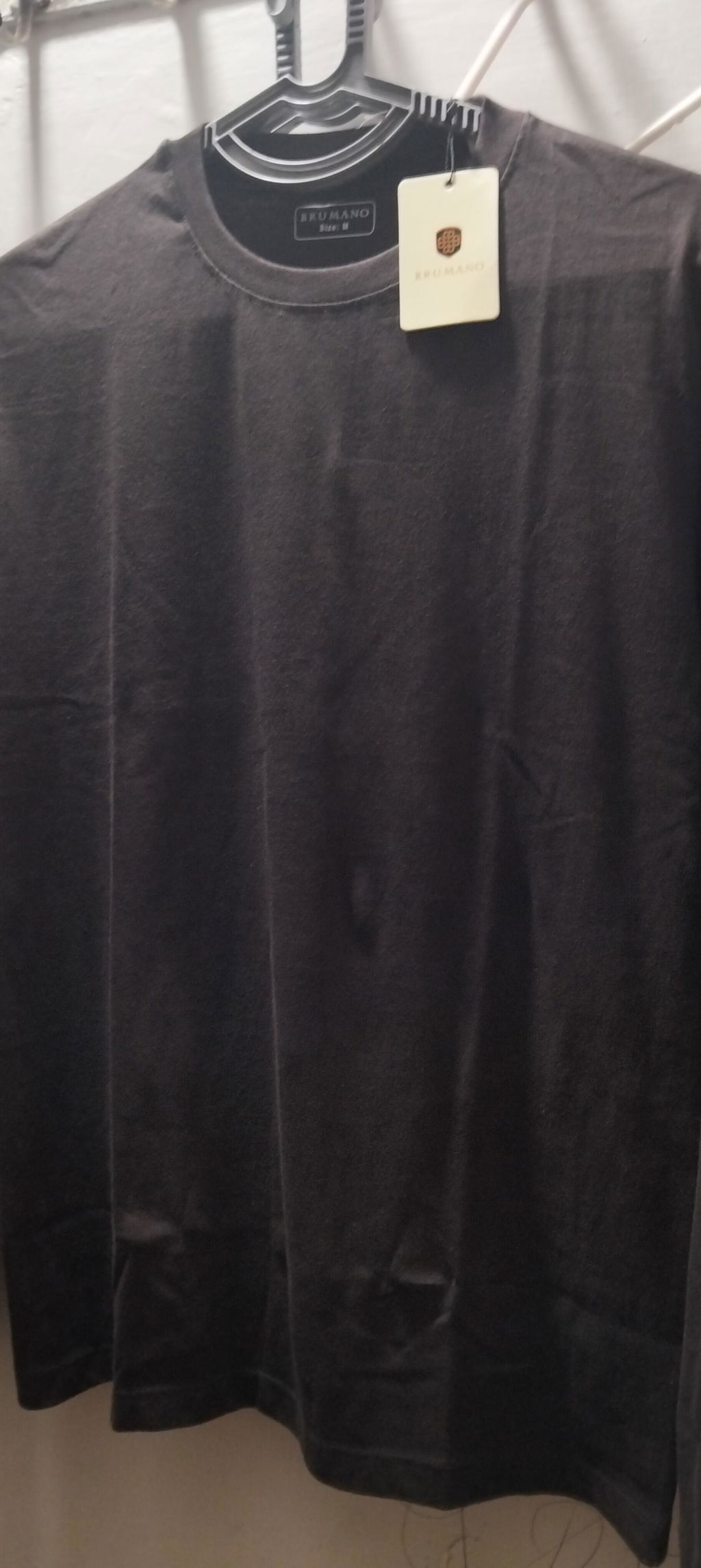 Dark Brown Long Sleeve Crew Neck T-Shirt