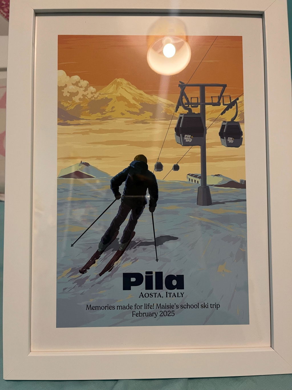 Pila Aosta Italy Ski Resort Travel Poster