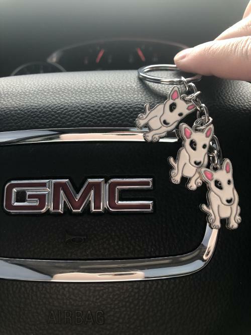 Metal Bull Terrier Keychain