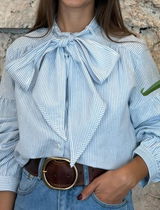 CAMISA CELESTE RAYAS LAZADA