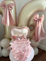 Coquette Pink Heart Cake