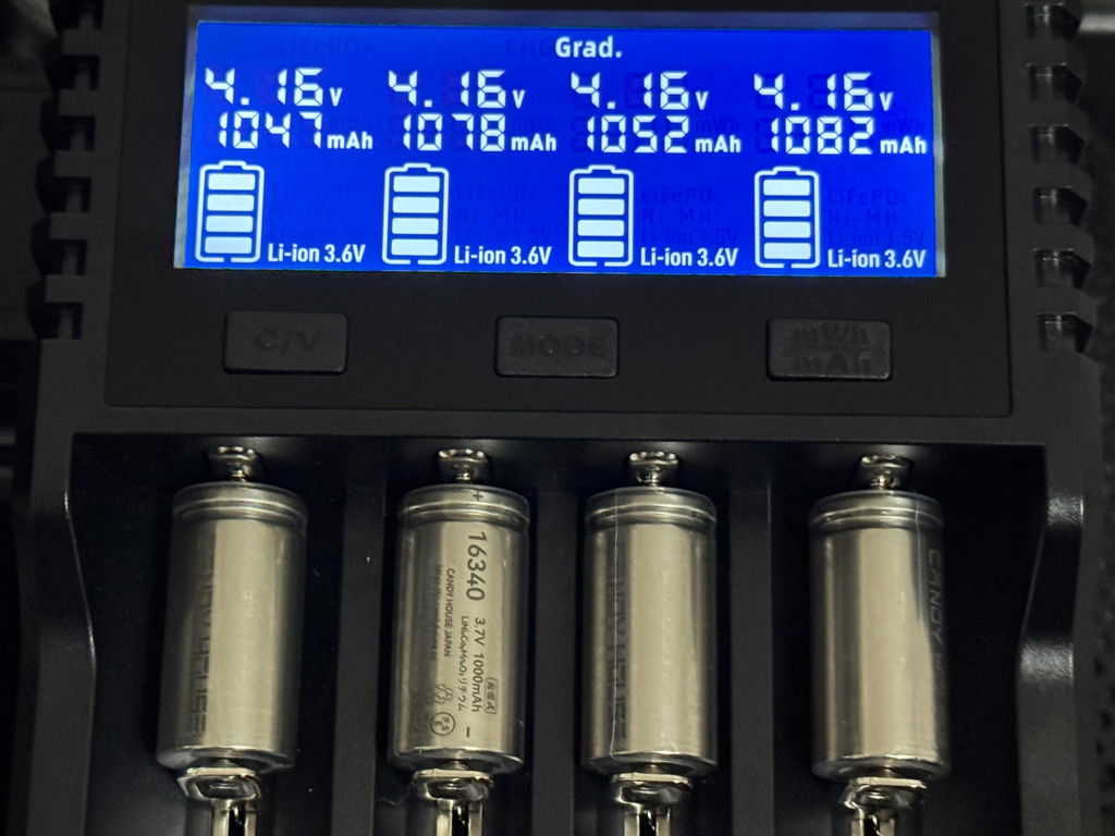 NEW】1000mAh高容量16340 充電式リチウム電池1本 バッテリー（フェイス
