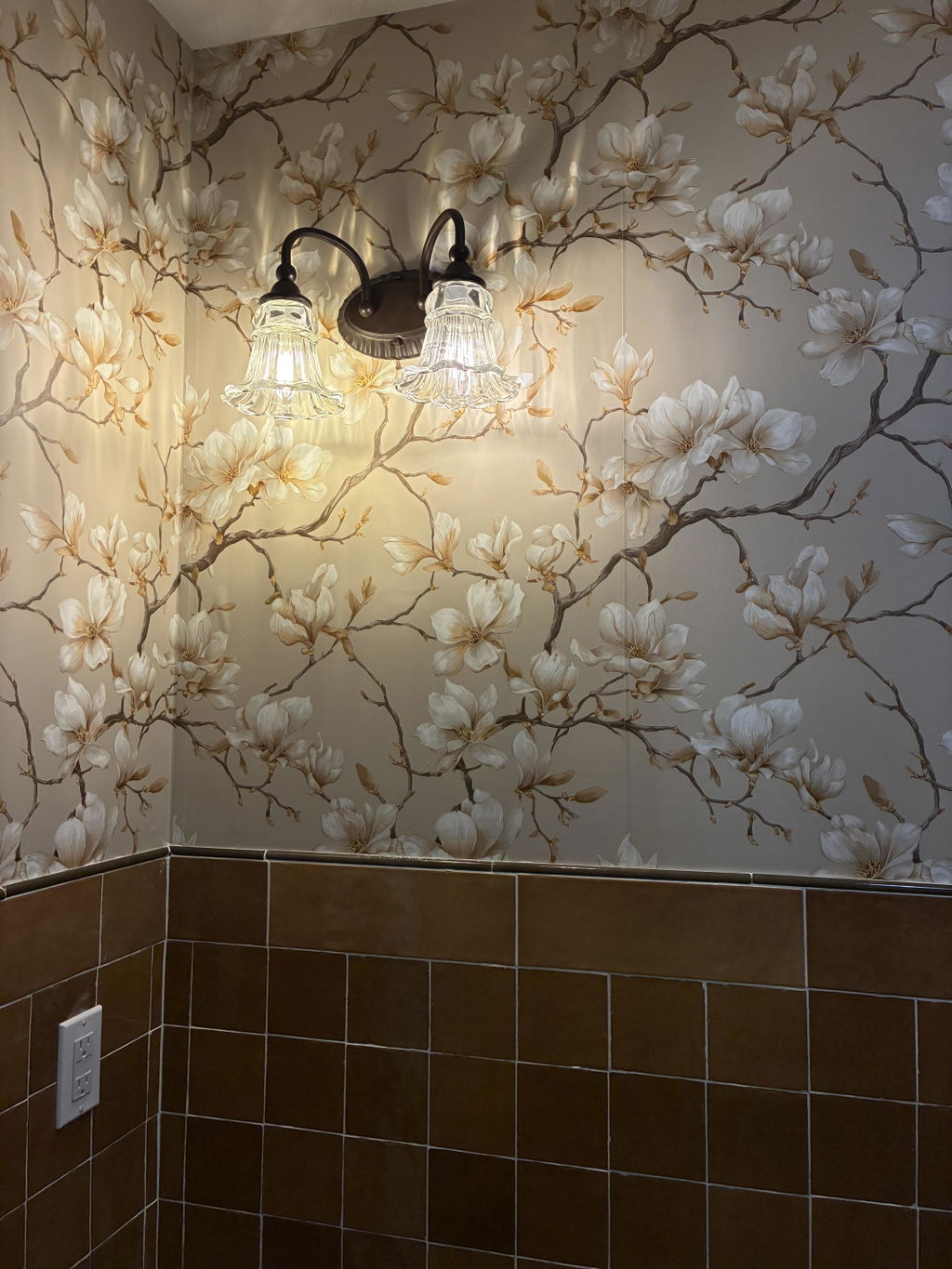 Customer photo — Ivory Magnolia Wallpaper