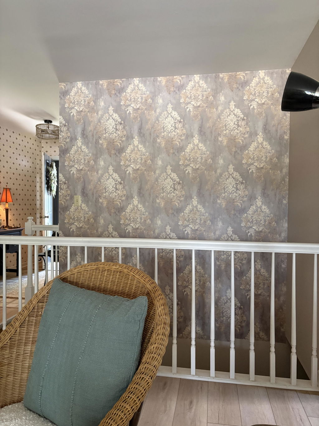 Customer photo — Heirloom Damask Wallpaper