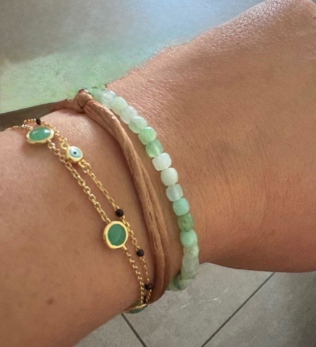 CHRYSOPRAS Edelsteinarmband – hellgrün – OCEAN