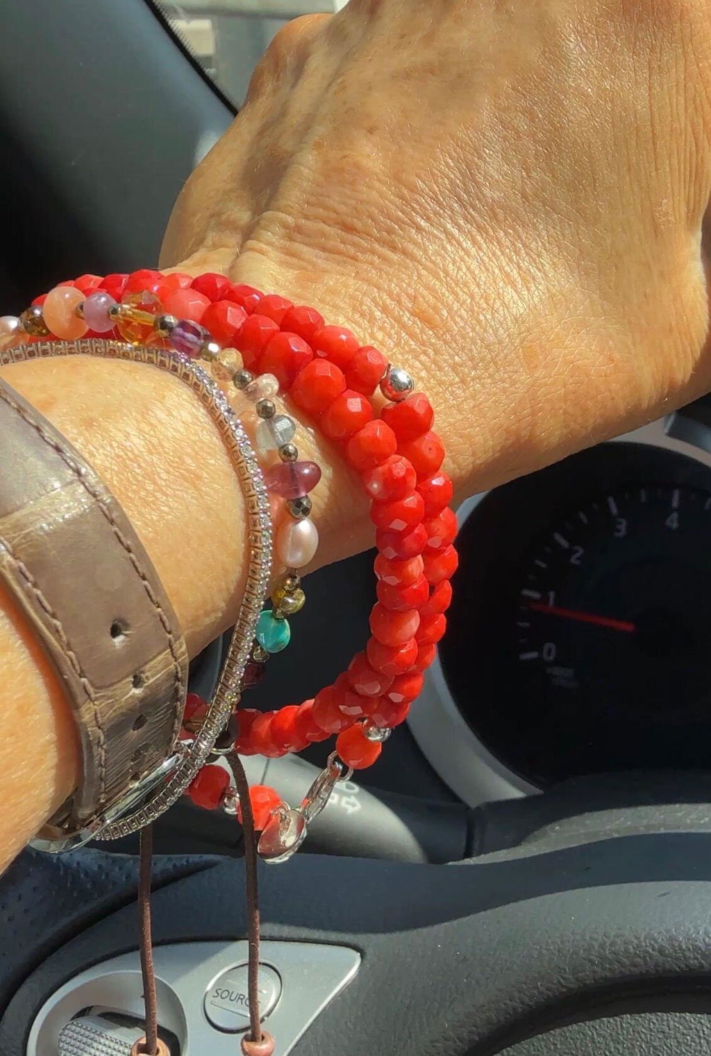 CORAL Edelsteinkette FLAME– rot orange – OCEAN