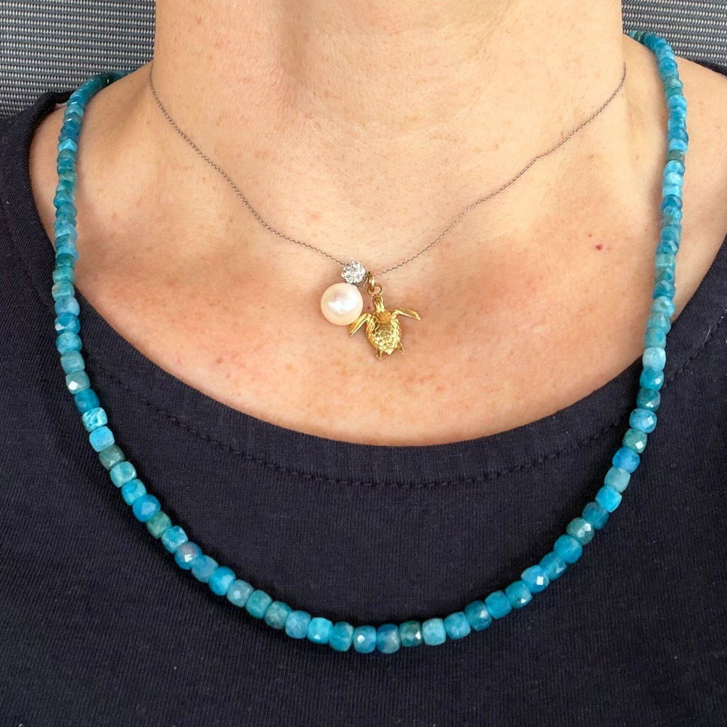 APATHIT Edelsteinkette – blau – OCEAN