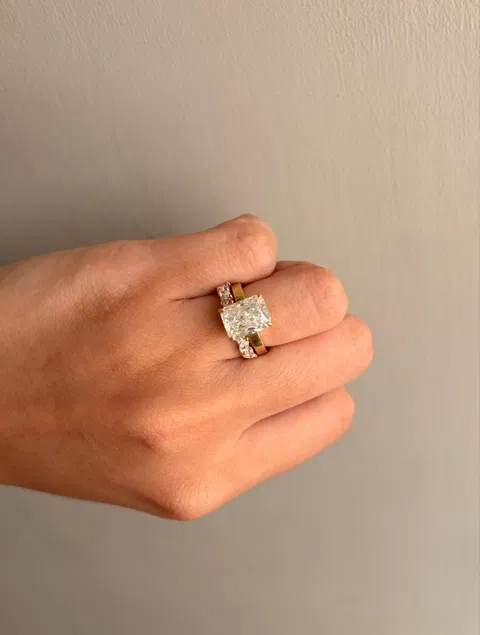 Half Eternity Style Marquise And Round Wedding Band