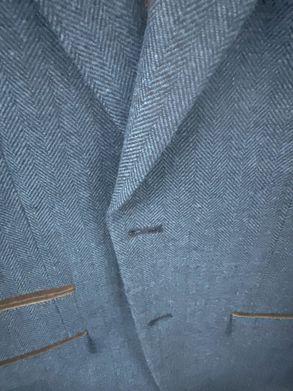 3 Piece Mens Suit Herringbone Notch Lapel Suits (Blazer+Vest+Pants)