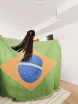 Brazil Flag Woven Throw Blanket