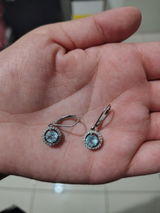 Aretes Topacio en Plata 925 y Baño de Oro Blanco de 18 kt.