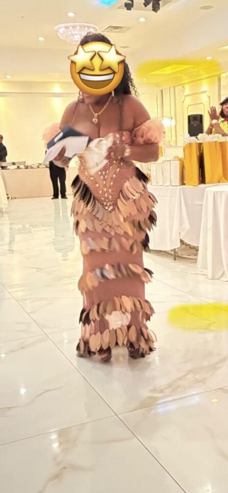 HELIA Golden Leaf Diamond Maxi Dress