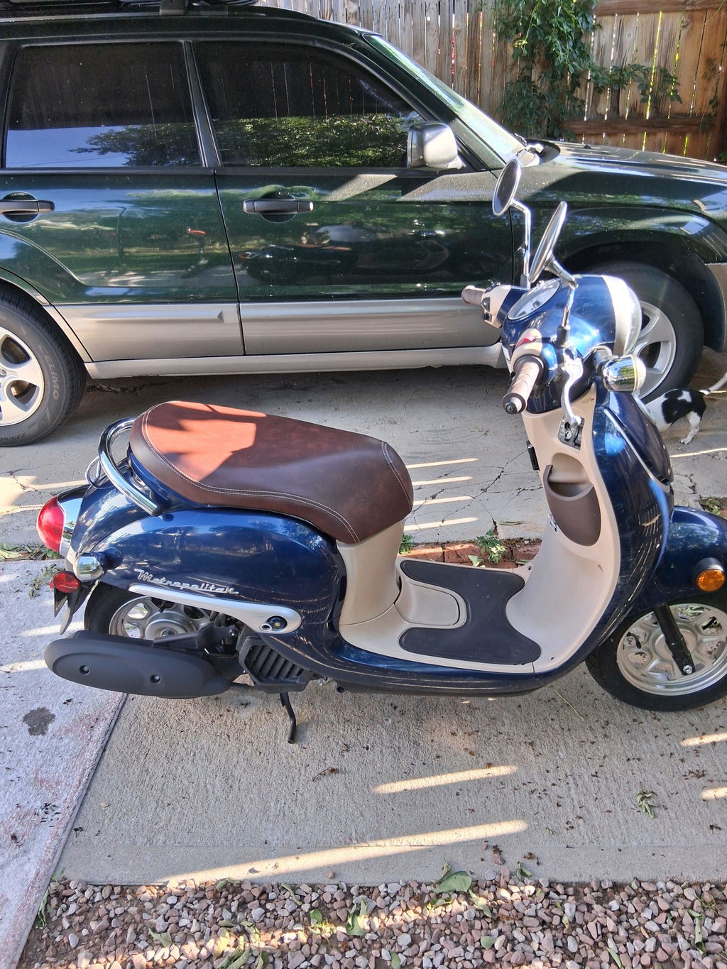 READY TO SHIP !  Honda Metropolitan CH50 NCW50 Distressed Whiskey Brown Seat Cover French Seams
