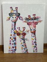 カラフルな抽象的なキリンの家族 - 数字で塗り絵 – Cheerful painting