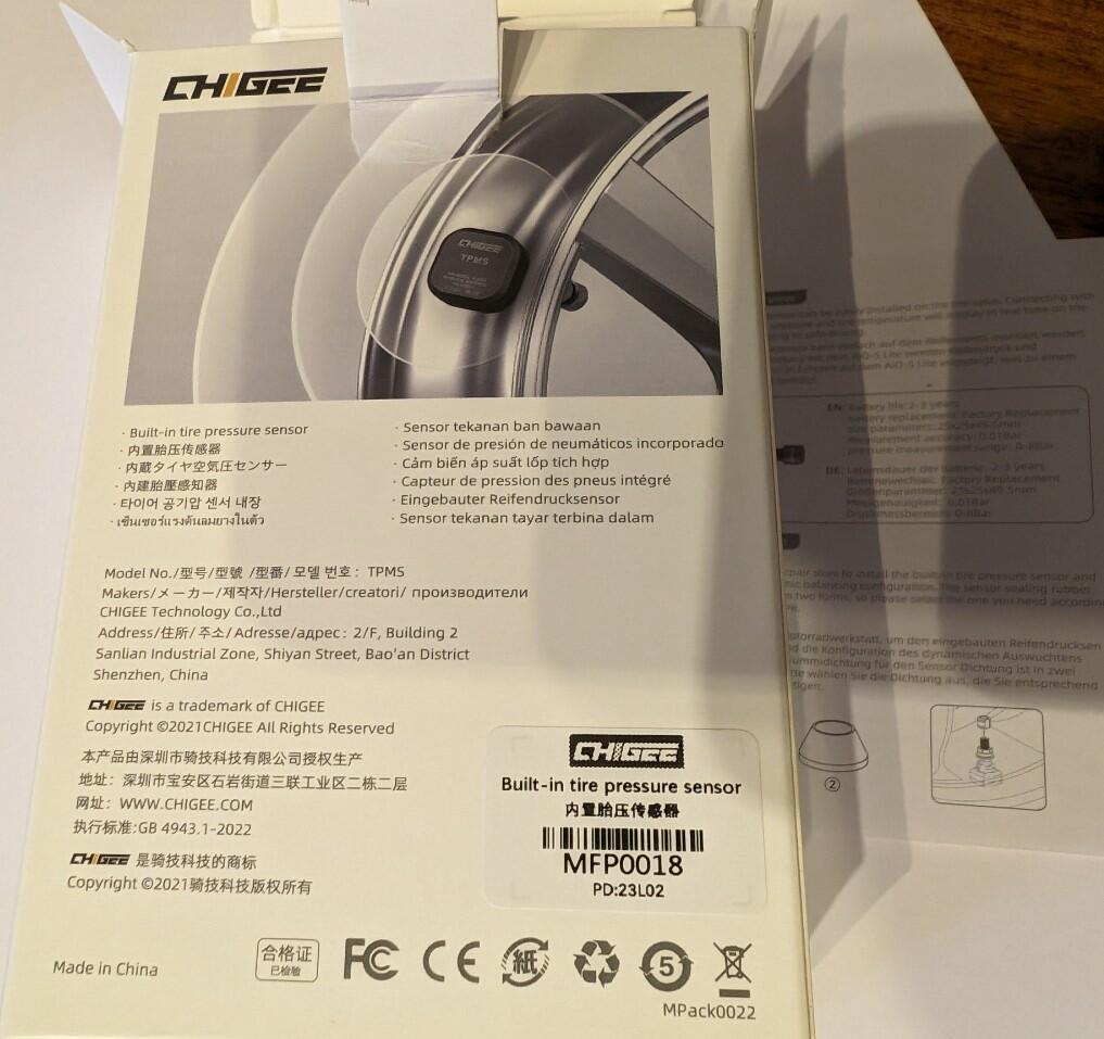 CHIGEE Internal Tire Pressure Sensors for Motorcycles