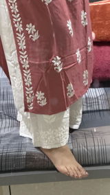 Arfa Rayon Lucknowi Chikankari Plazo - Black Colour