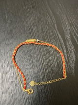 Gold Plated Silver "Always" Love Red String Bracelet