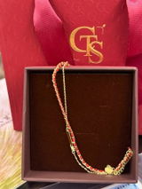 Gold Plated Silver "Always" Love Red String Bracelet