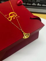 [Pre-sale] Dazzling Gold Series 24K Gold Feather Fan Pendant