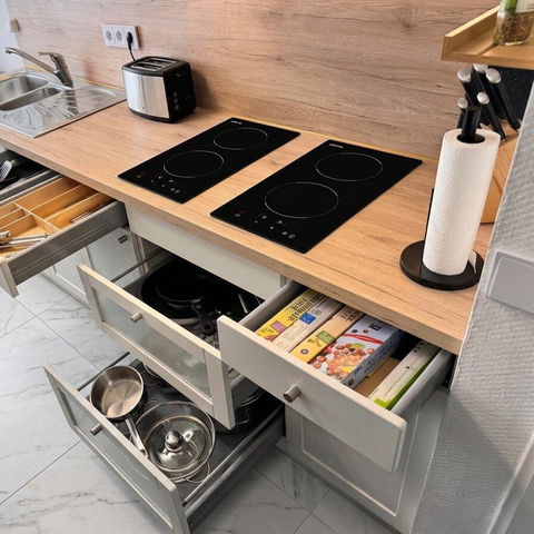 Ciarra Plaque à Induction Encastrable 29cm, 2 Foyers, 3000W, Table de Cuisson Électrique avec Sécurité Enfant et Minuterie, CRGDBIH2-OW