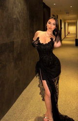 Avana |  Maxi Lace Dress with matching Glowes