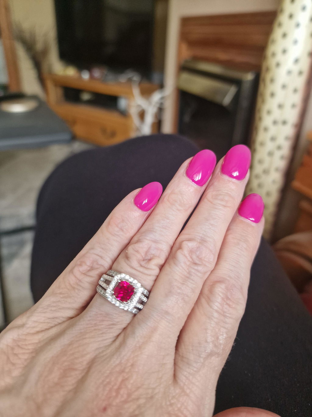 925 Sterling Silver Ruby Cz  Split Shank Solitaire Ring J-Jaz