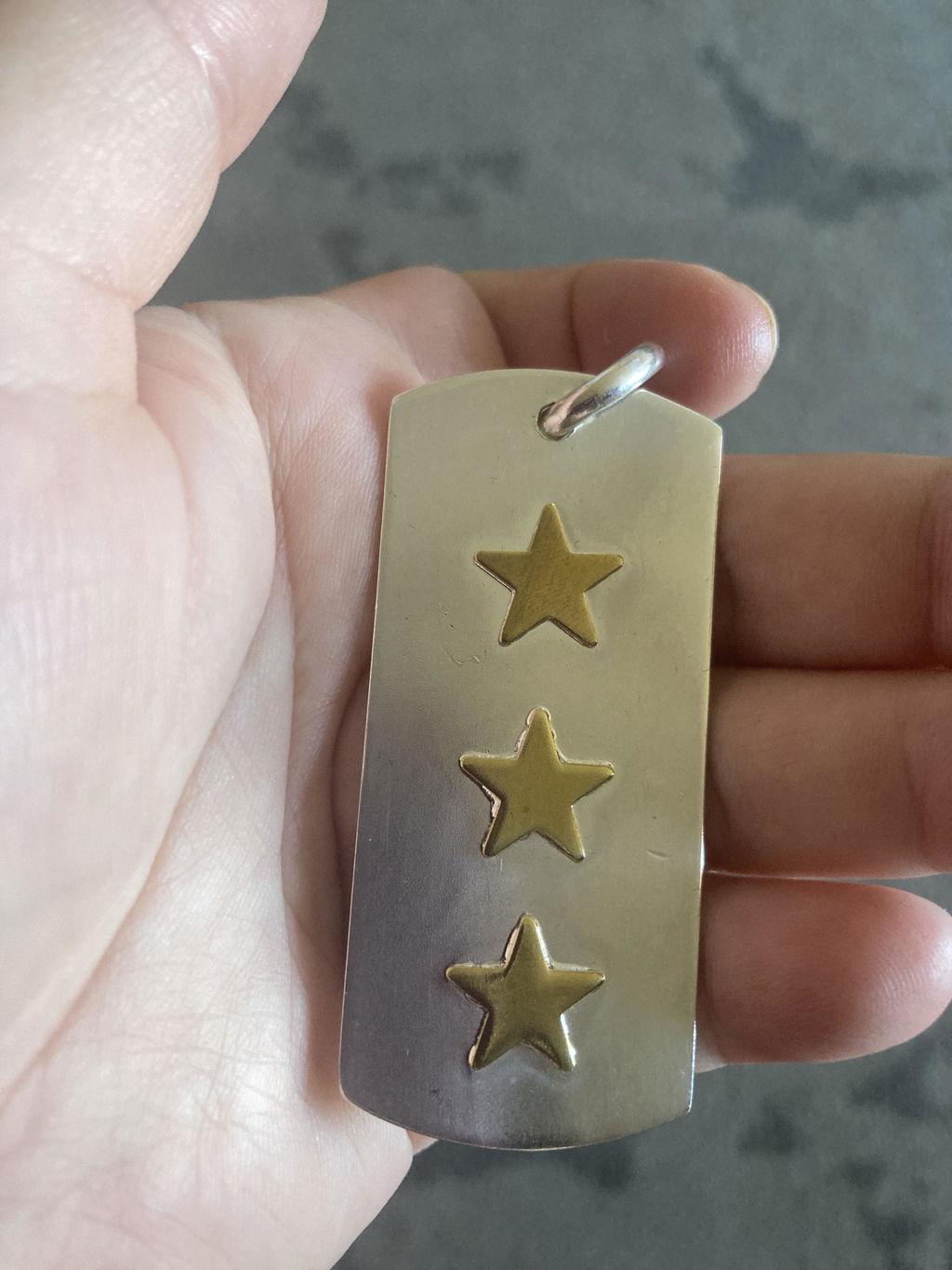 Placa plata tres estrellas bronce