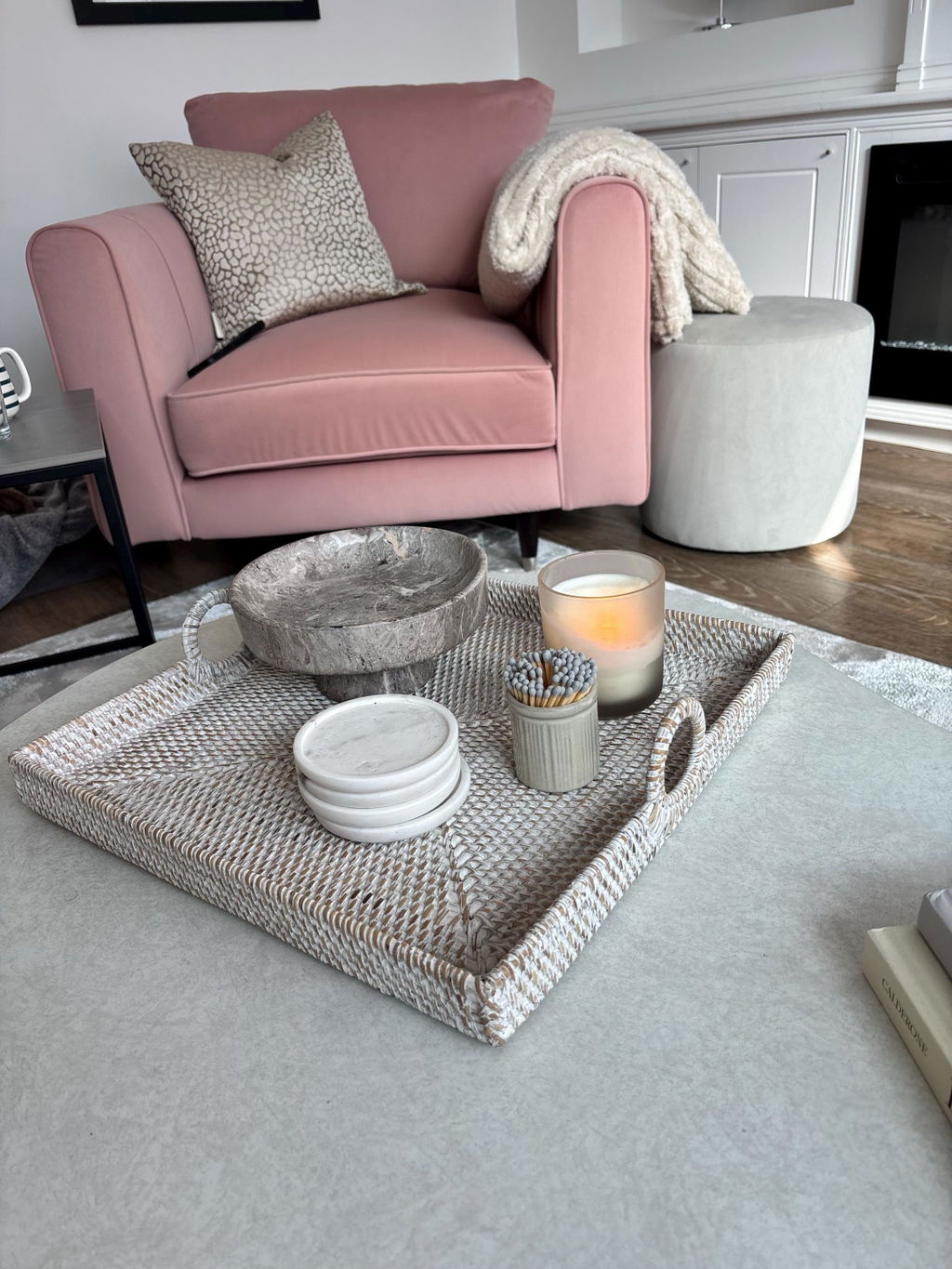Decorative Serving Tray Made of Rattan - 3 colours