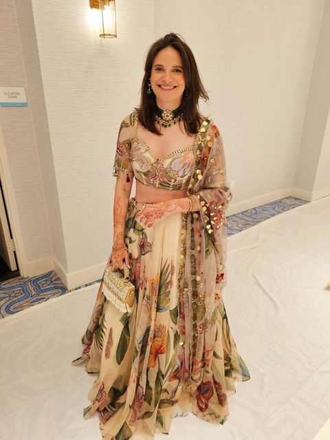 Rent Mahima Mahajan Ivory Organza Lehenga Set