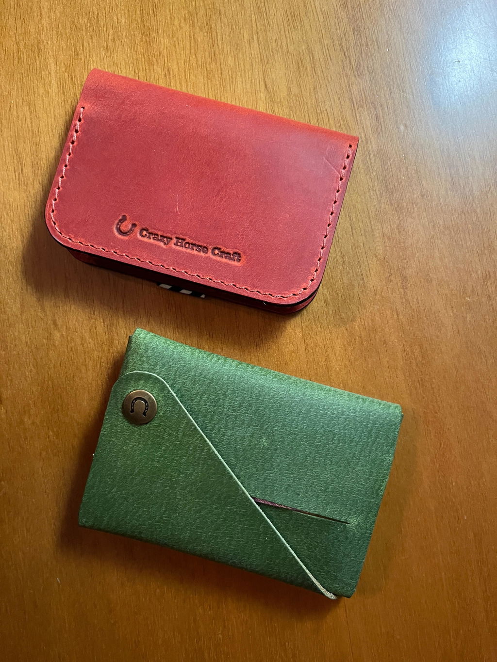 Minimalist leather wallet/card holder | Alpine Green