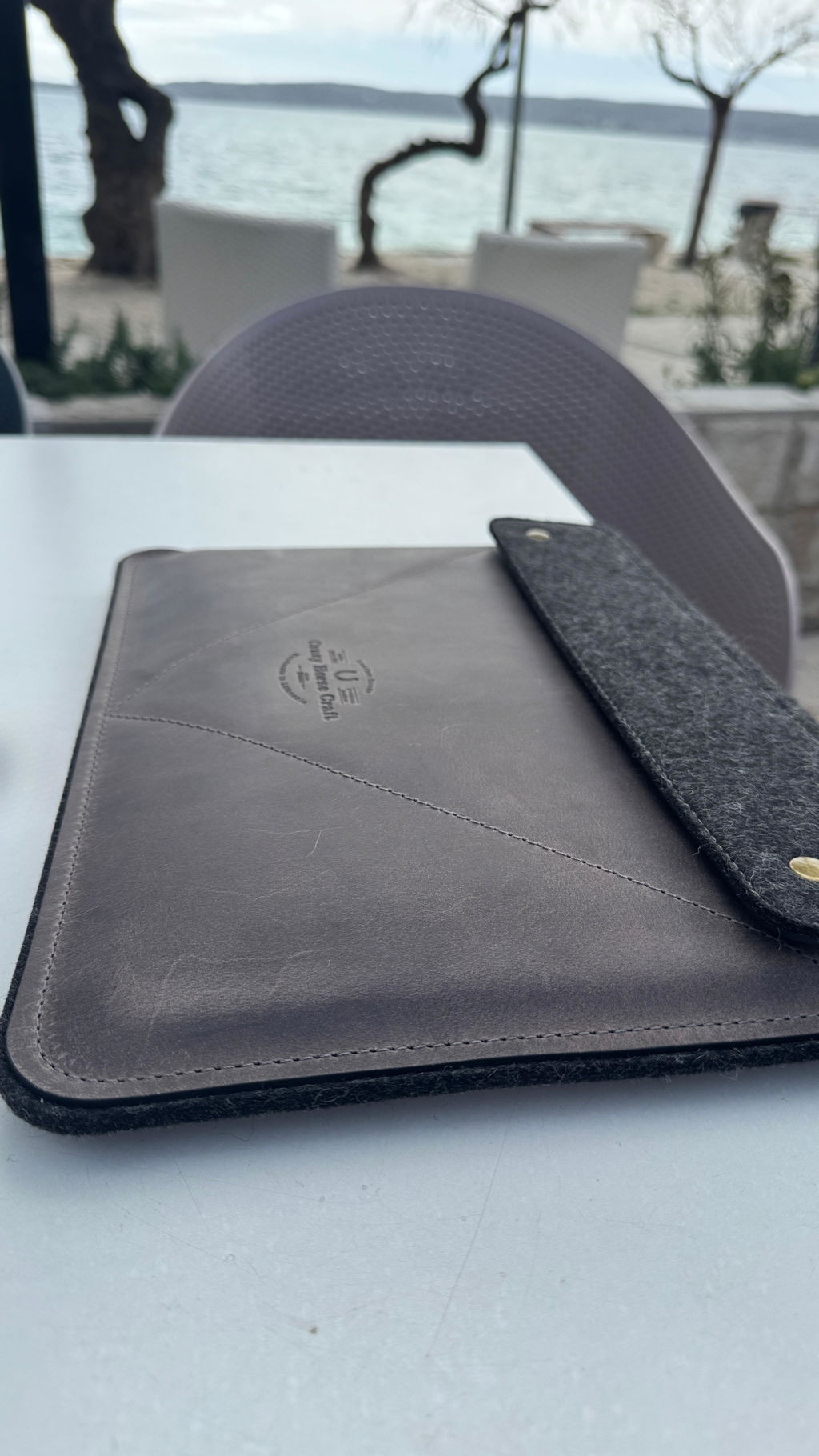 Leather MacBook Pro/Air sleeve, case | Stone Grey Leather MacBook Pro/Air sleeve, case | Stone Grey