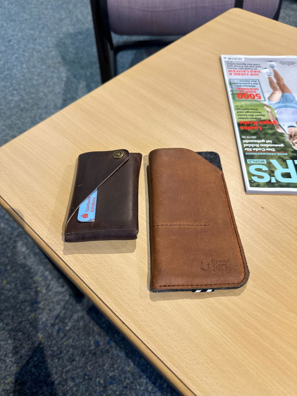 Leather Phone Case / Wallet with Card Pockets | Classic Brown
