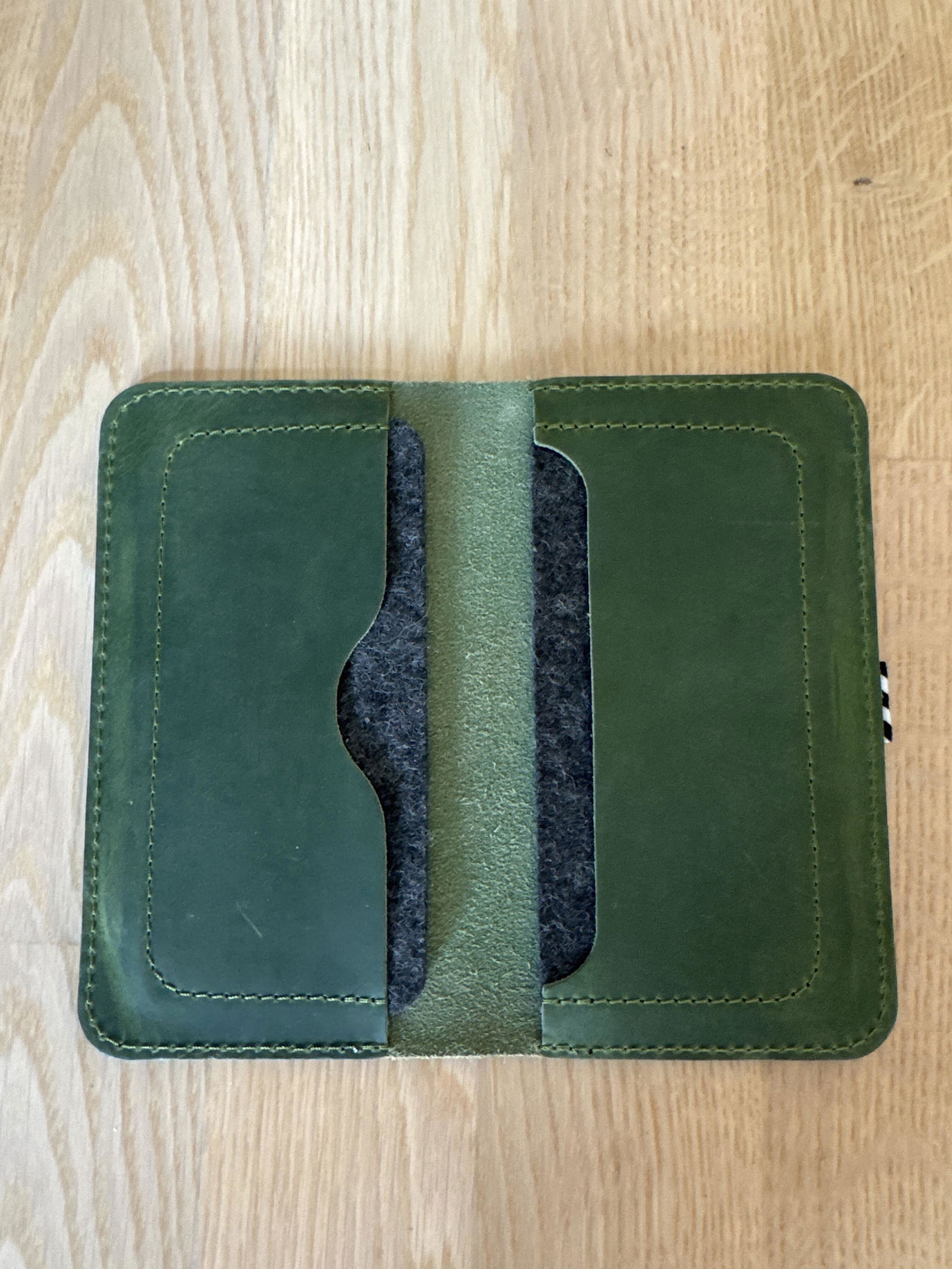 Leather iPhone Wallet / Case for two phones | Alpine Green
