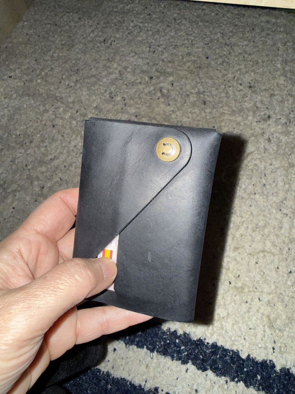 Minimalist leather wallet/card holder | Carbon Black