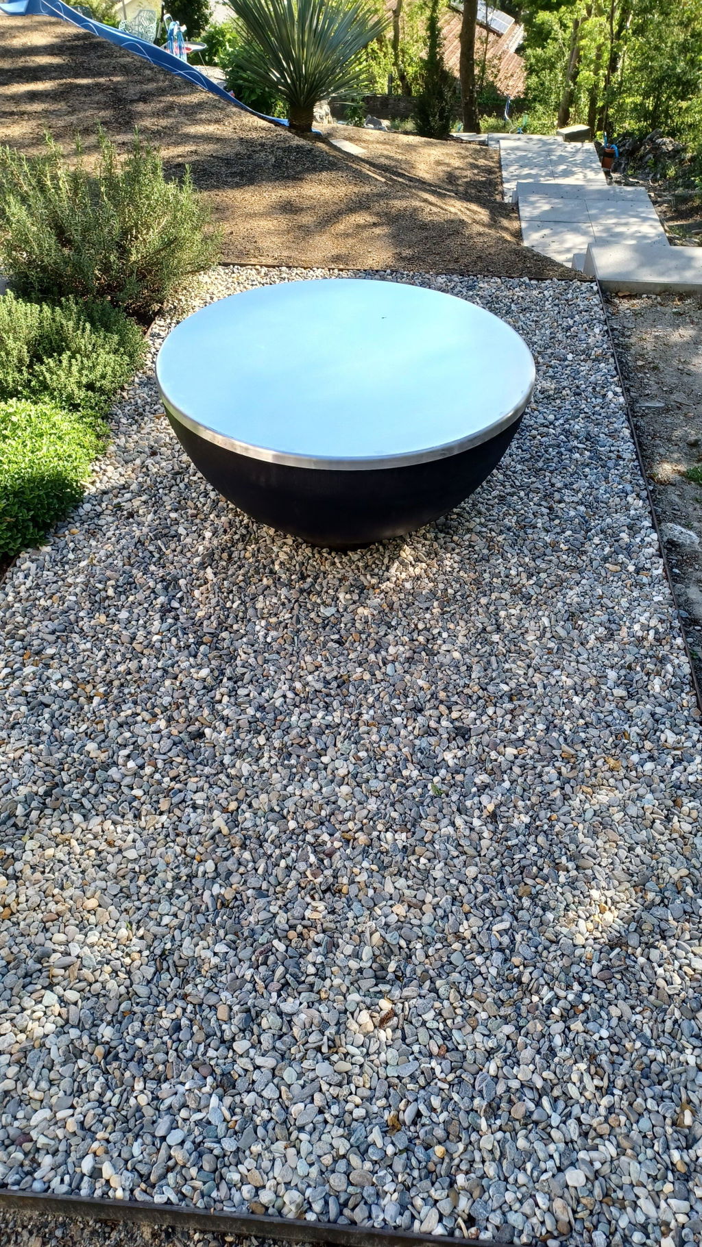 Fire bowl with grill ring small 80, stainless steel