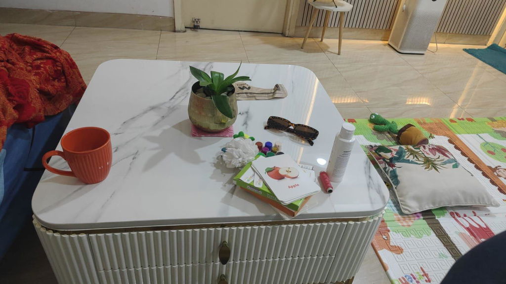 Designer Square Marble Storage Center Table