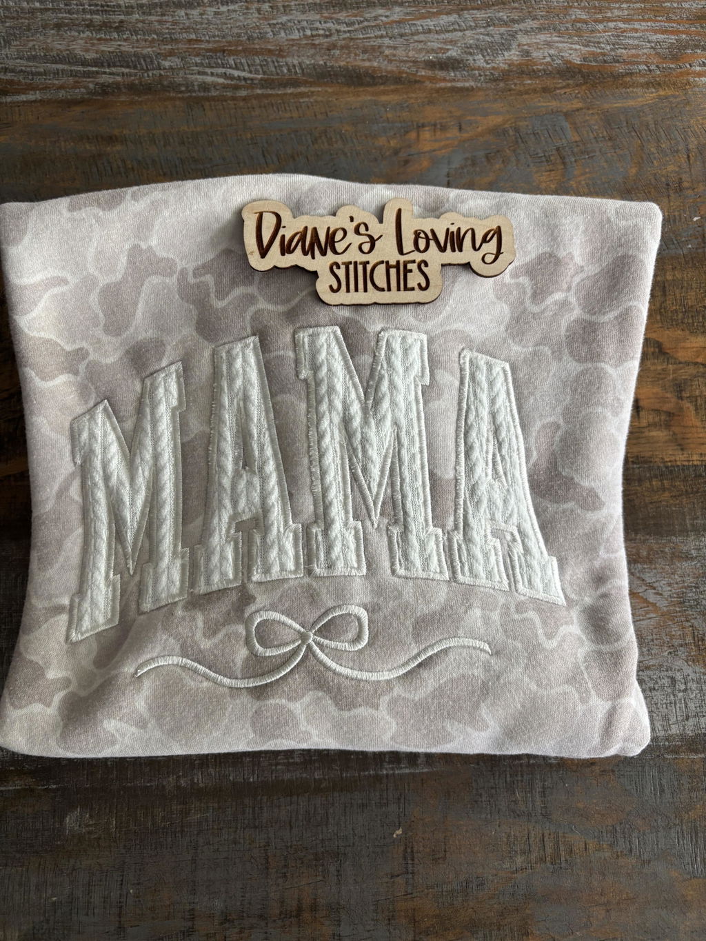 Mama Varsity Satin Stitch Double Applique