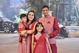 Elegant Embroidered Maroon Choli and Lehenga With Matching Kurta Pyjama - Family Twin Outfit