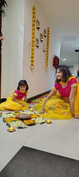 Sparkling Fuchsia Sequins and Sunny Yellow Organza Family Matching Set