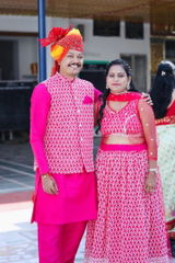 Ethnic Family Matching Set Fuchsia And White Thread Work Embroidery
