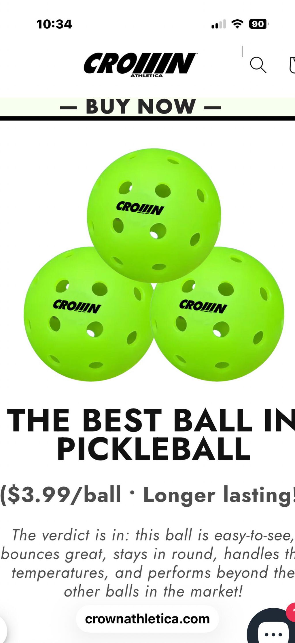 CROWN ATHLETICA - PICKLEBALL - PRIME TIME 40™