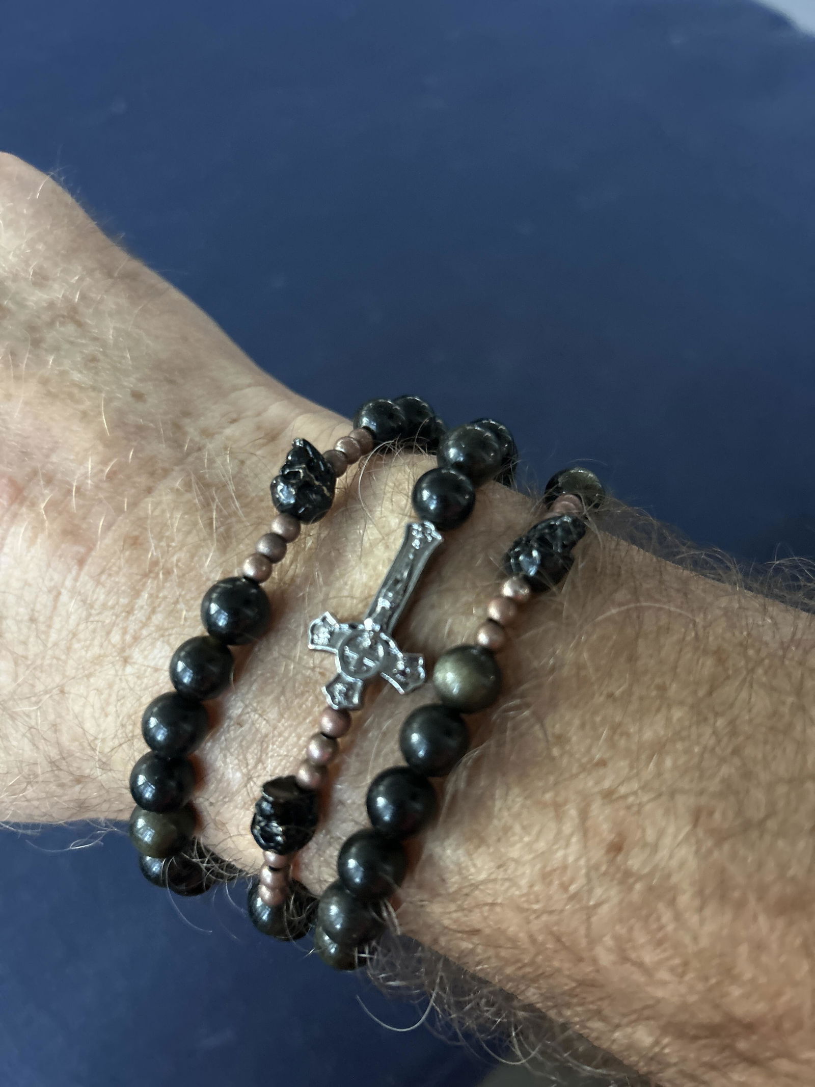 Memento Mori | Men's Triple Wrap Rosary Bracelet – Crux Invicta